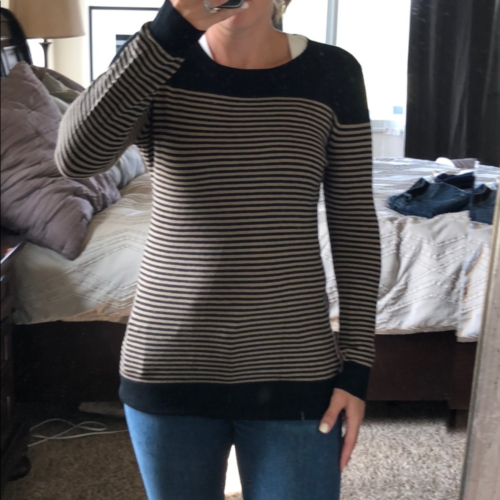 Black/tan striped sweater